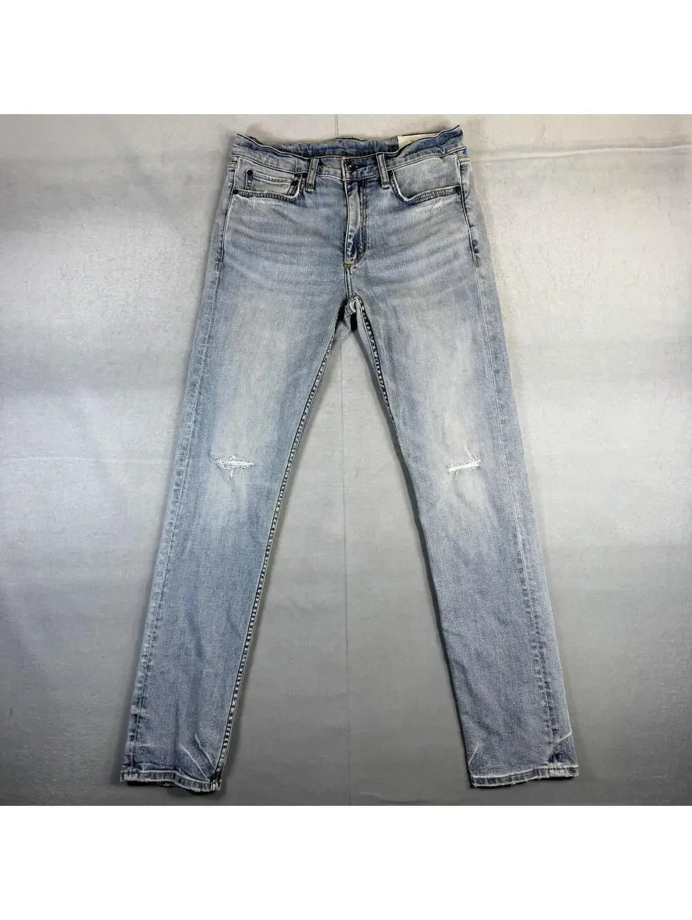 Rag & Bone Fit 2 Slim Jeans Mens 30x32 Blue Light Wash Distressed Straight